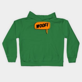 Woof Speech Bubble Kids Hoodie